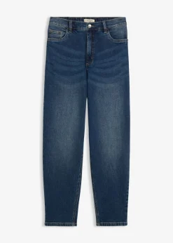bonprix bonprix Tallas Pequeñas>Vaqueros mom, high waist, cropped azul oscuro denim usado