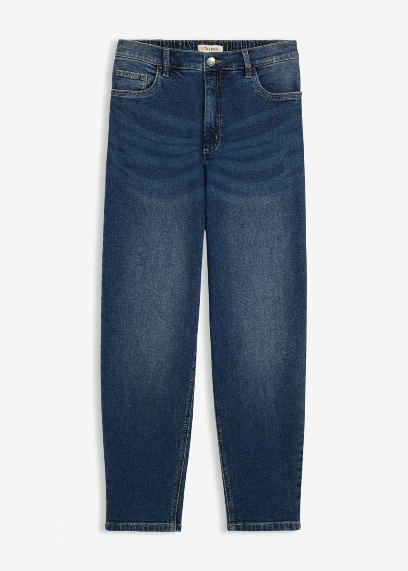 bonprix bonprix Tallas Pequeñas>Vaqueros mom, high waist, cropped azul oscuro denim usado