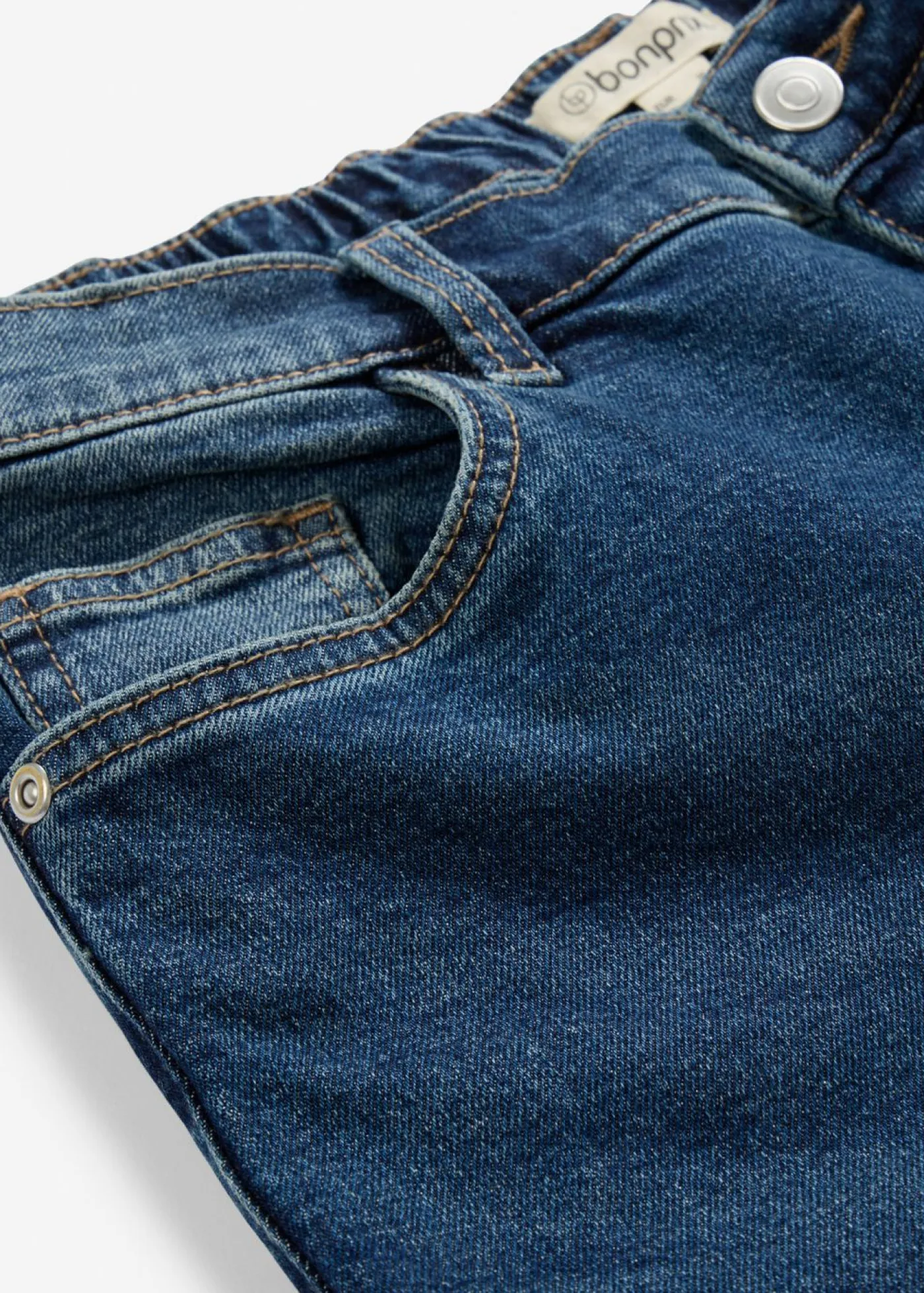 bonprix bonprix Tallas Pequeñas>Vaqueros mom, high waist, cropped azul oscuro denim usado