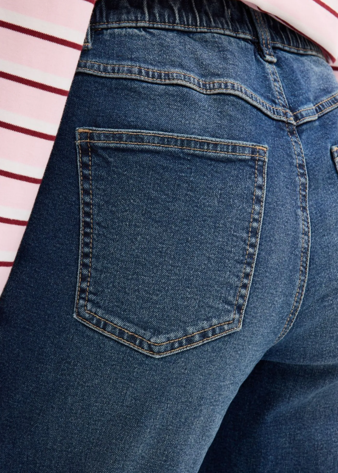 bonprix bonprix Tallas Pequeñas>Vaqueros mom, high waist, cropped azul oscuro denim usado