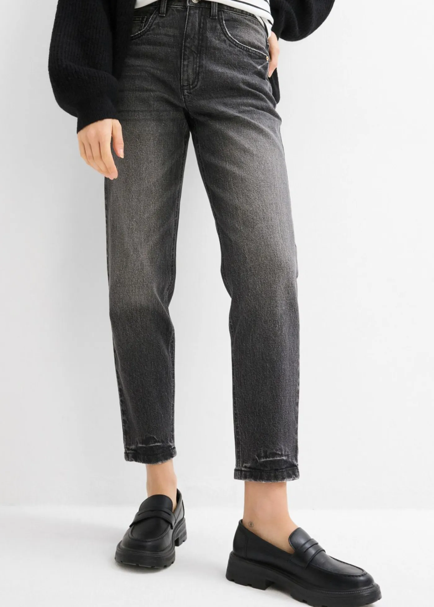 Mujer bonprix bonprix Vaqueros mom, high waist, low stretch, cropped