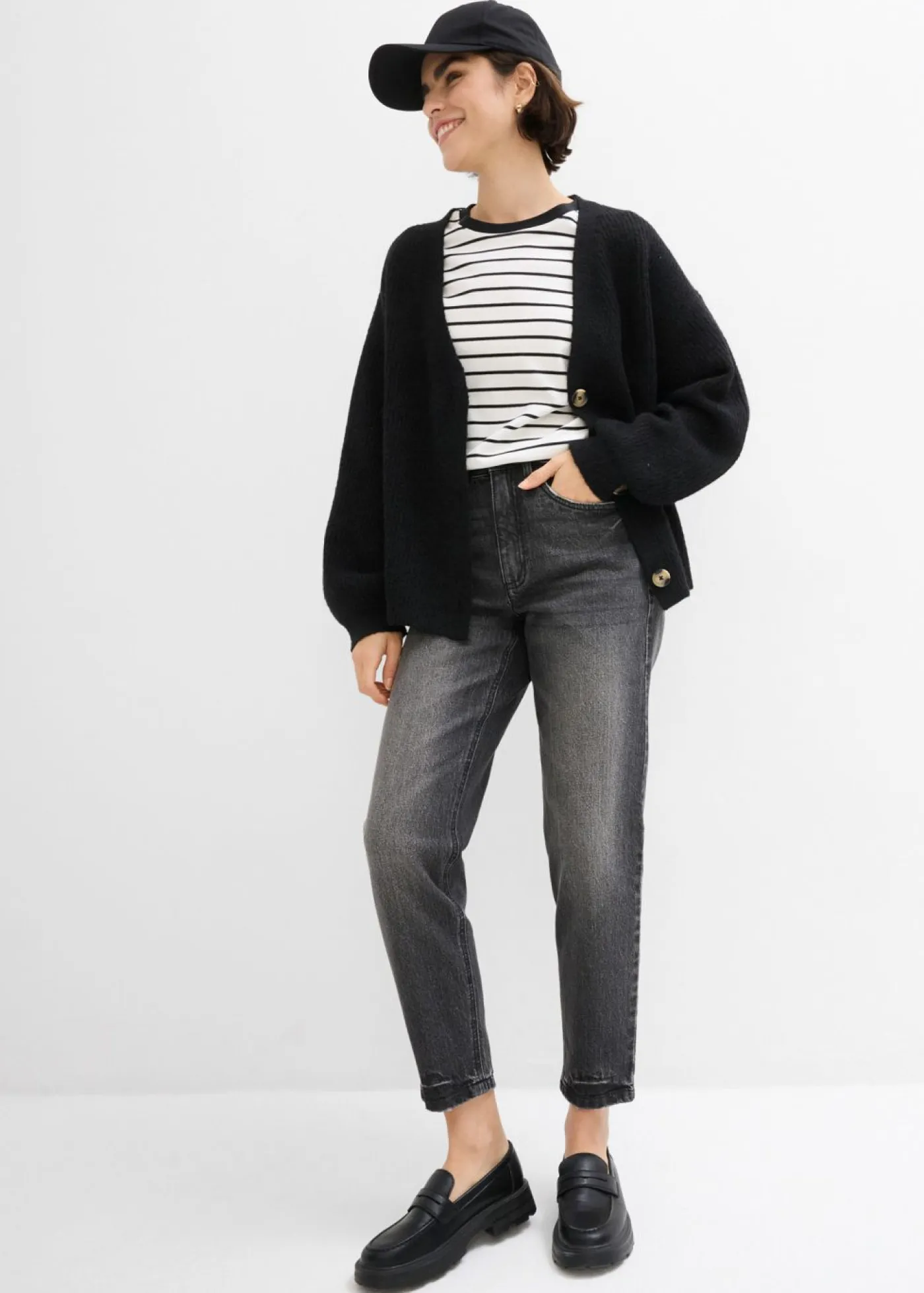 Mujer bonprix bonprix Vaqueros mom, high waist, low stretch, cropped