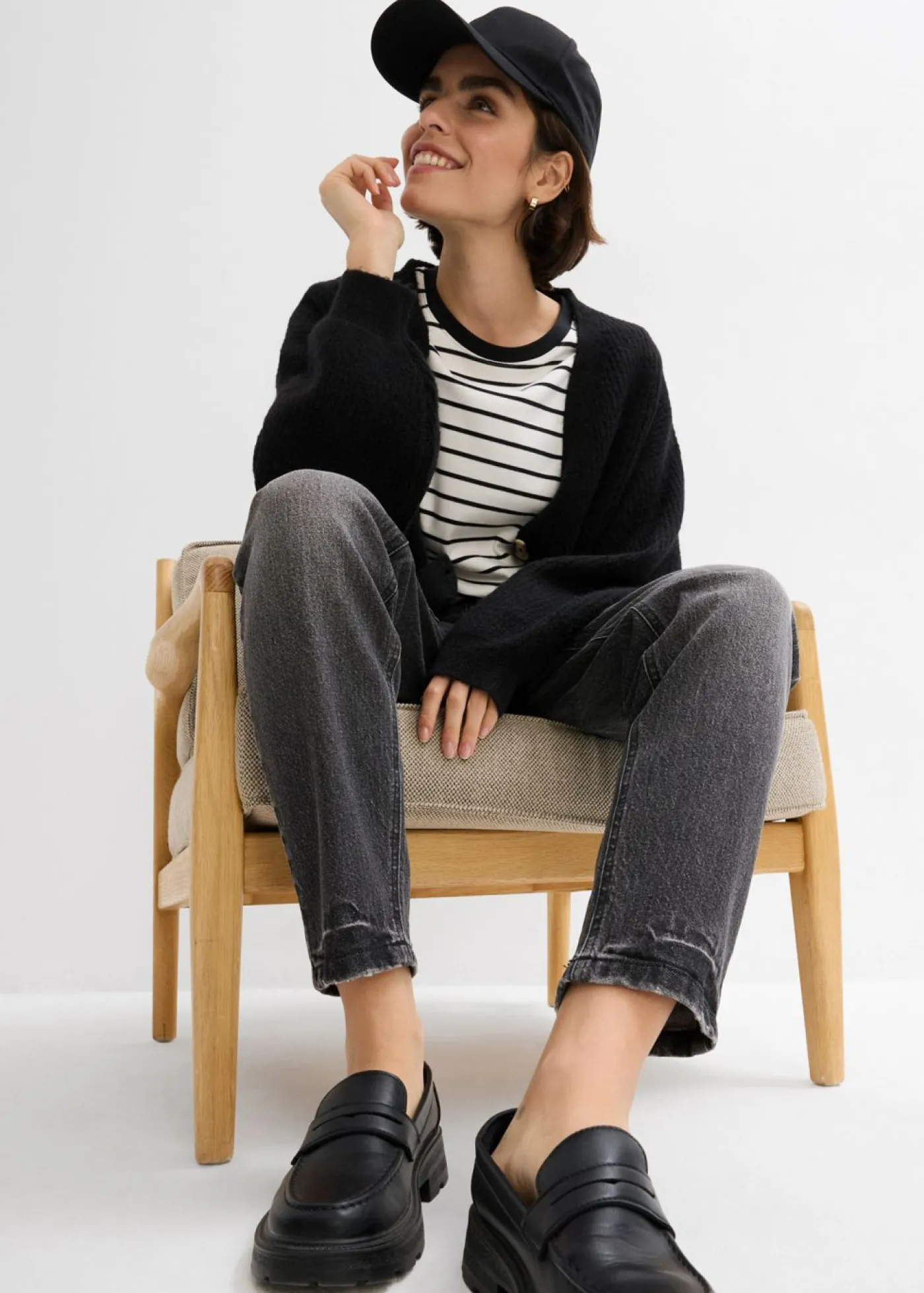 Mujer bonprix bonprix Vaqueros mom, high waist, low stretch, cropped