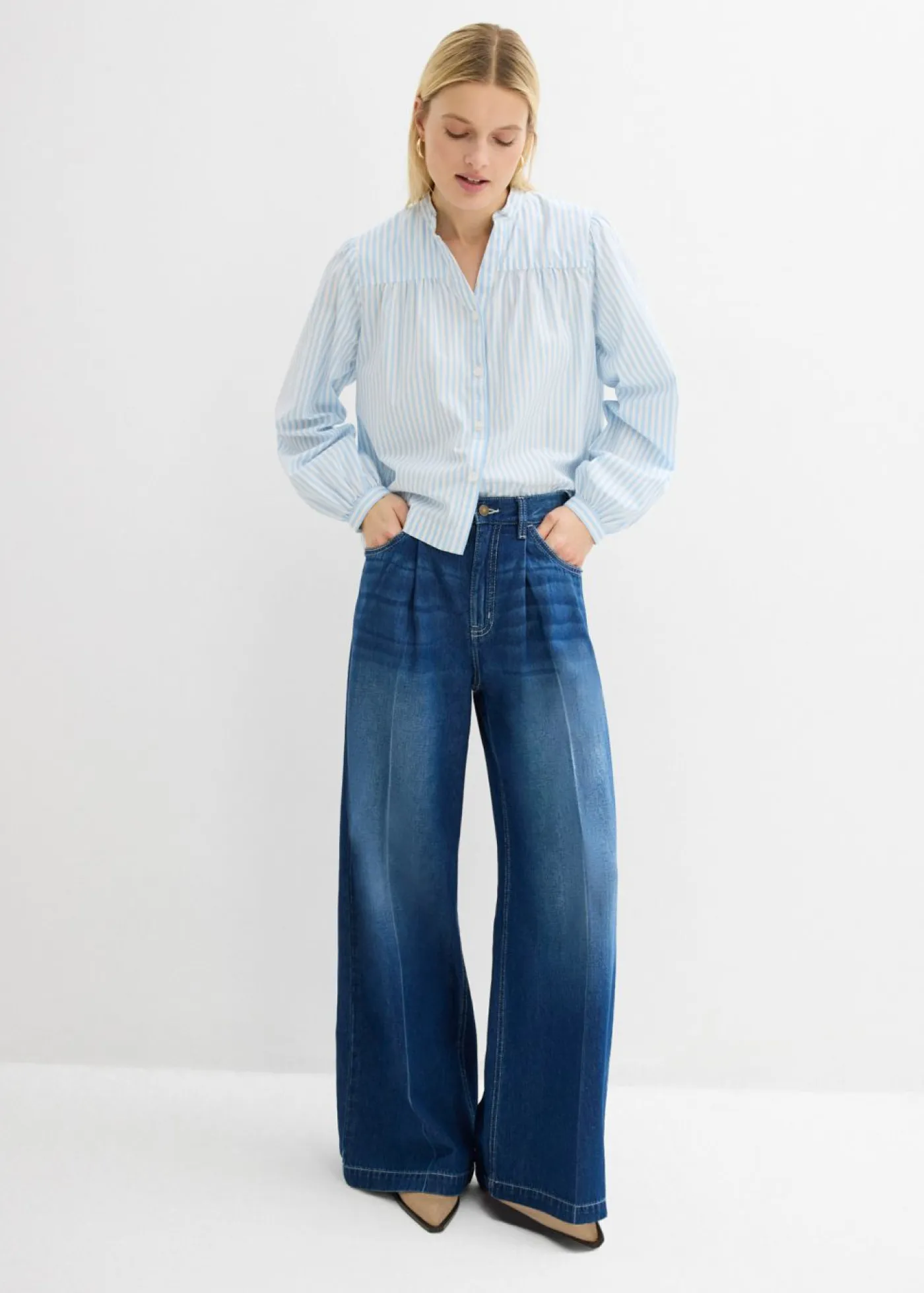 Mujer bonprix bonprix Vaqueros palazzo, super wide, de algodón