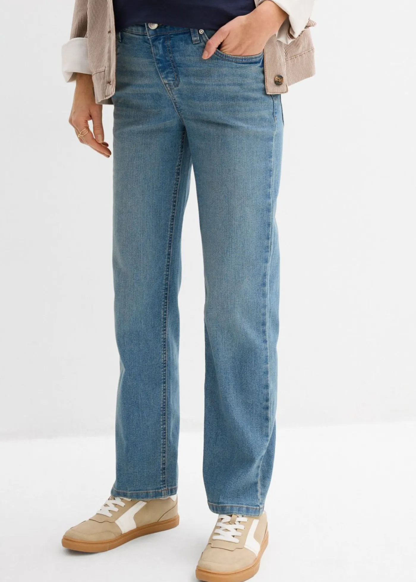 bonprix bonprix Premamá>Vaqueros premamá hasta el tobillo para durante y después del embarazo Azul piedra usado