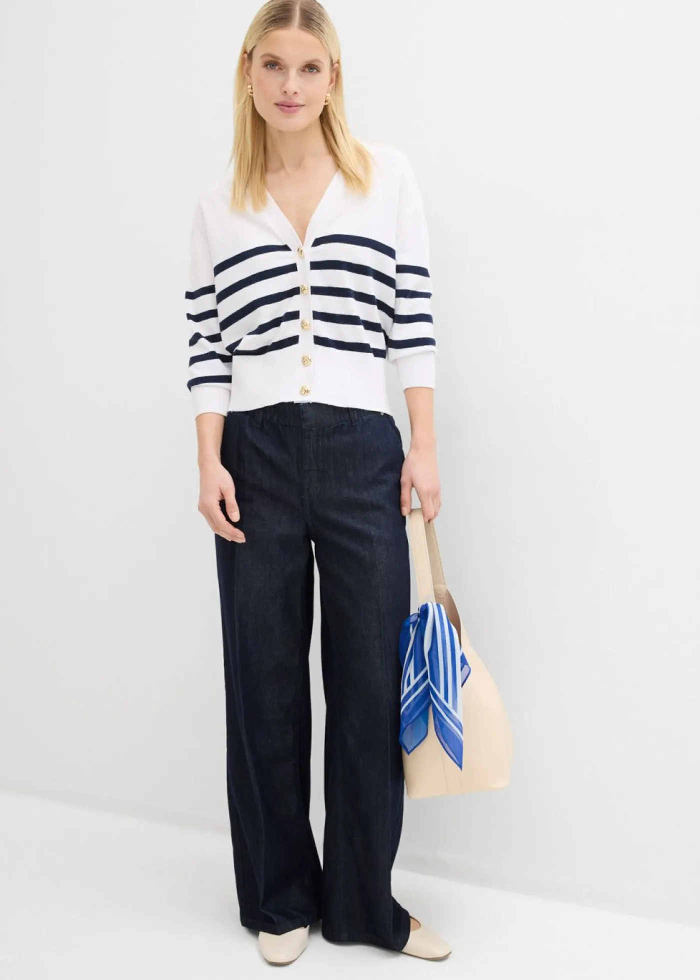 Mujer bonprix bonprix Vaqueros rectos con perneras anchas