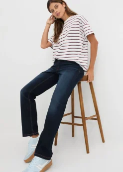 Mujer bonprix bonprix Vaqueros rectos con talle medio y cintura cómoda
