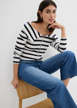 Mujer bonprix bonprix Vaqueros rectos con talle medio, cinturilla cómoda y material elástico