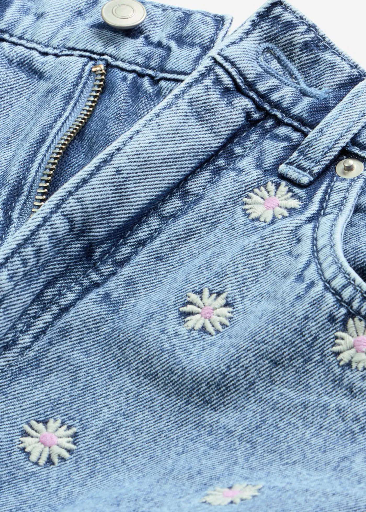 bonprix bonprix Tallas Pequeñas|Novedades>Vaqueros rectos de algodón con talle alto Denim claro desgastado