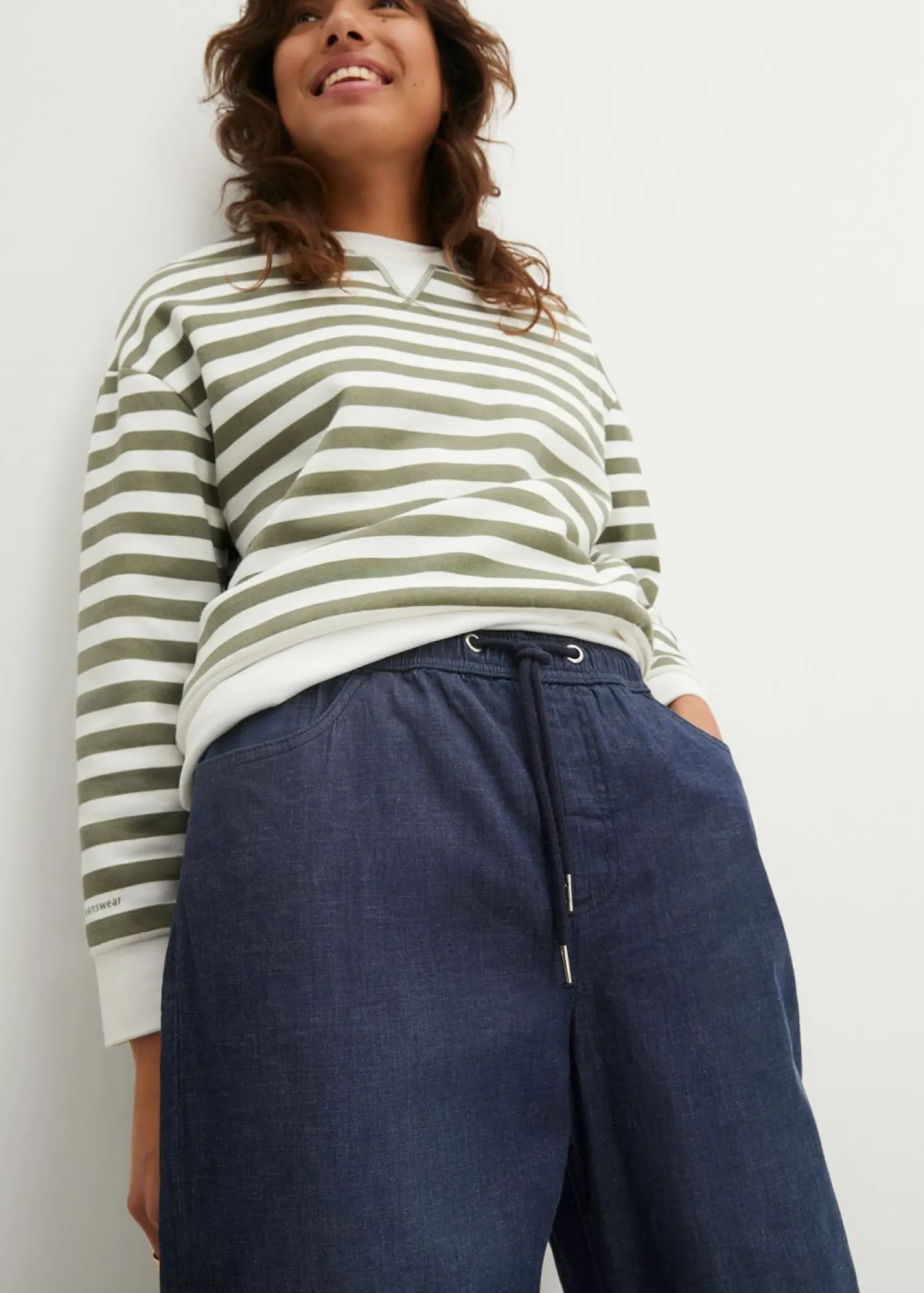 bonprix bonprix Tallas Pequeñas>Vaqueros rectos de talle alto con cintura cómoda (2 unidades) azul claro denim+azul oscuro denim usado