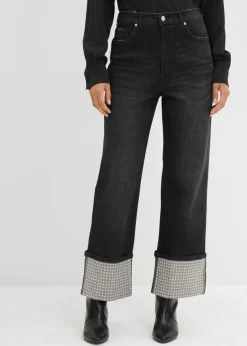 Mujer bonprix bonprix Vaqueros rectos de talle alto con dobladillo