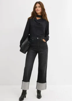 Mujer bonprix bonprix Vaqueros rectos de talle alto con dobladillo