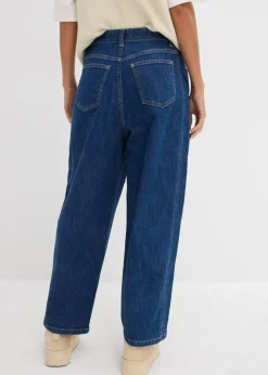 Mujer bonprix bonprix Vaqueros rectos de talle alto con cinturilla cómoda y corte barrel