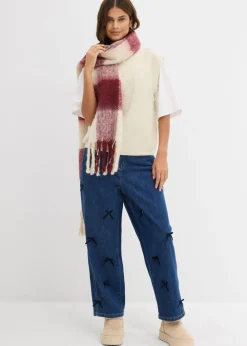 Mujer bonprix bonprix Vaqueros rectos de talle alto con cinturilla cómoda y corte barrel