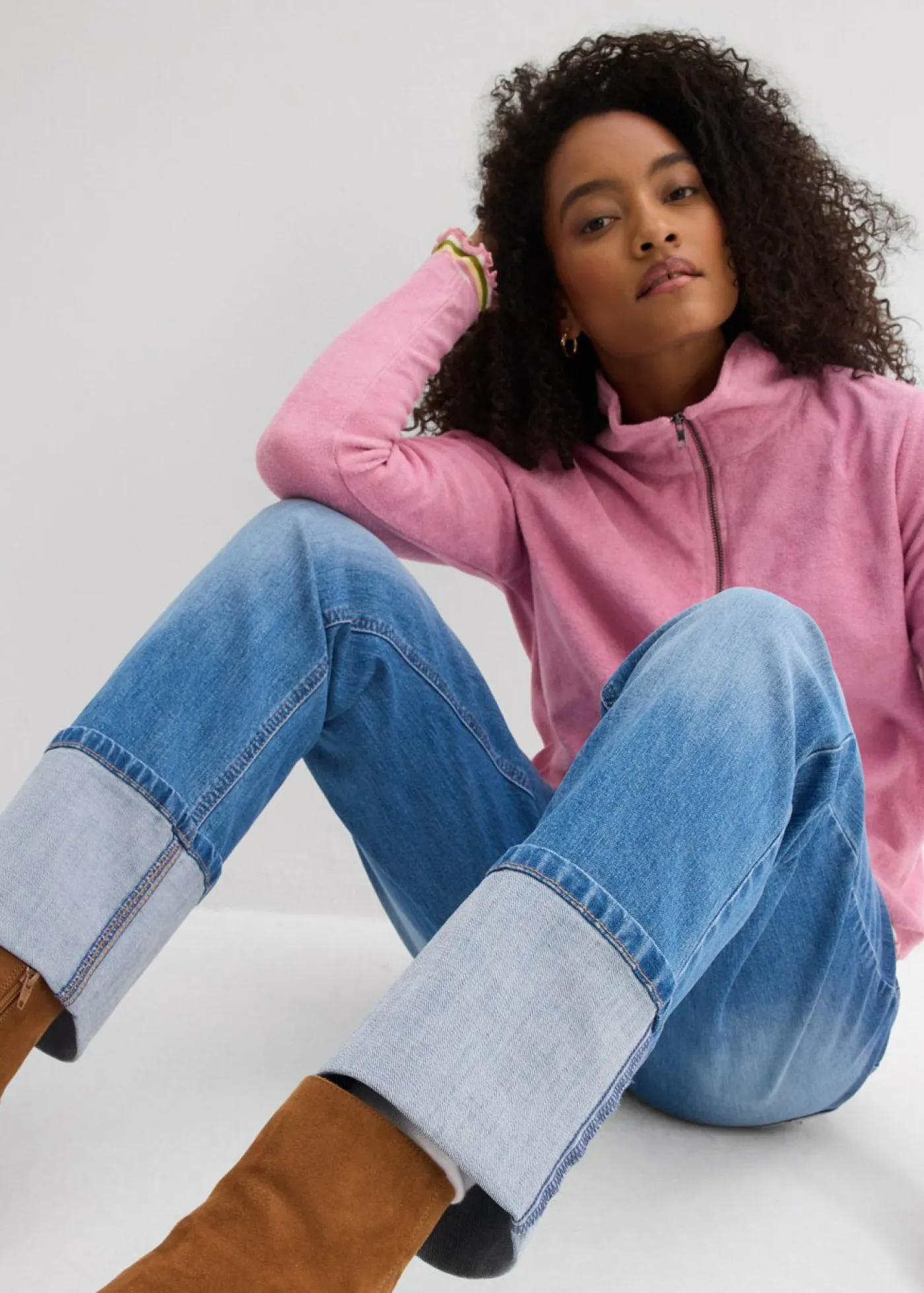 Mujer bonprix bonprix Vaqueros rectos holgados de talle alto