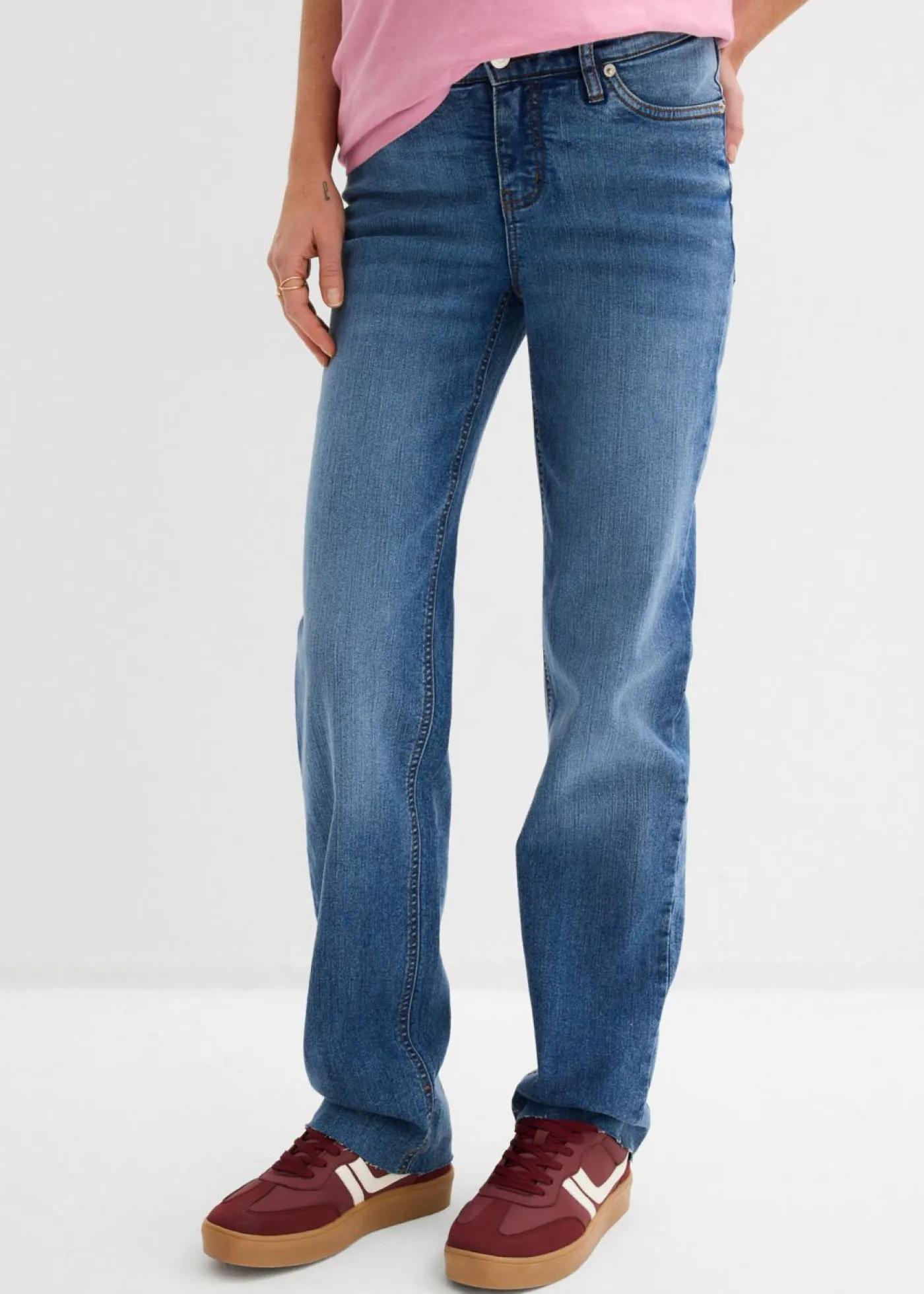 Mujer bonprix bonprix Vaqueros rectos premamá 2 en 1 con corte holgado para durante y después del embarazo