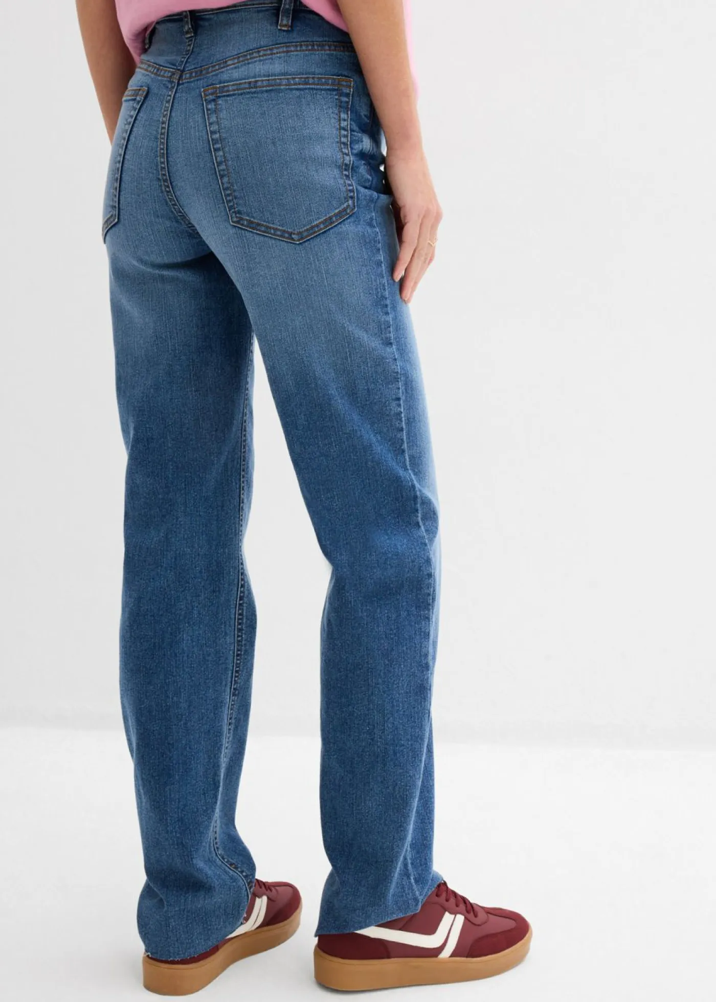 Mujer bonprix bonprix Vaqueros rectos premamá 2 en 1 con corte holgado para durante y después del embarazo