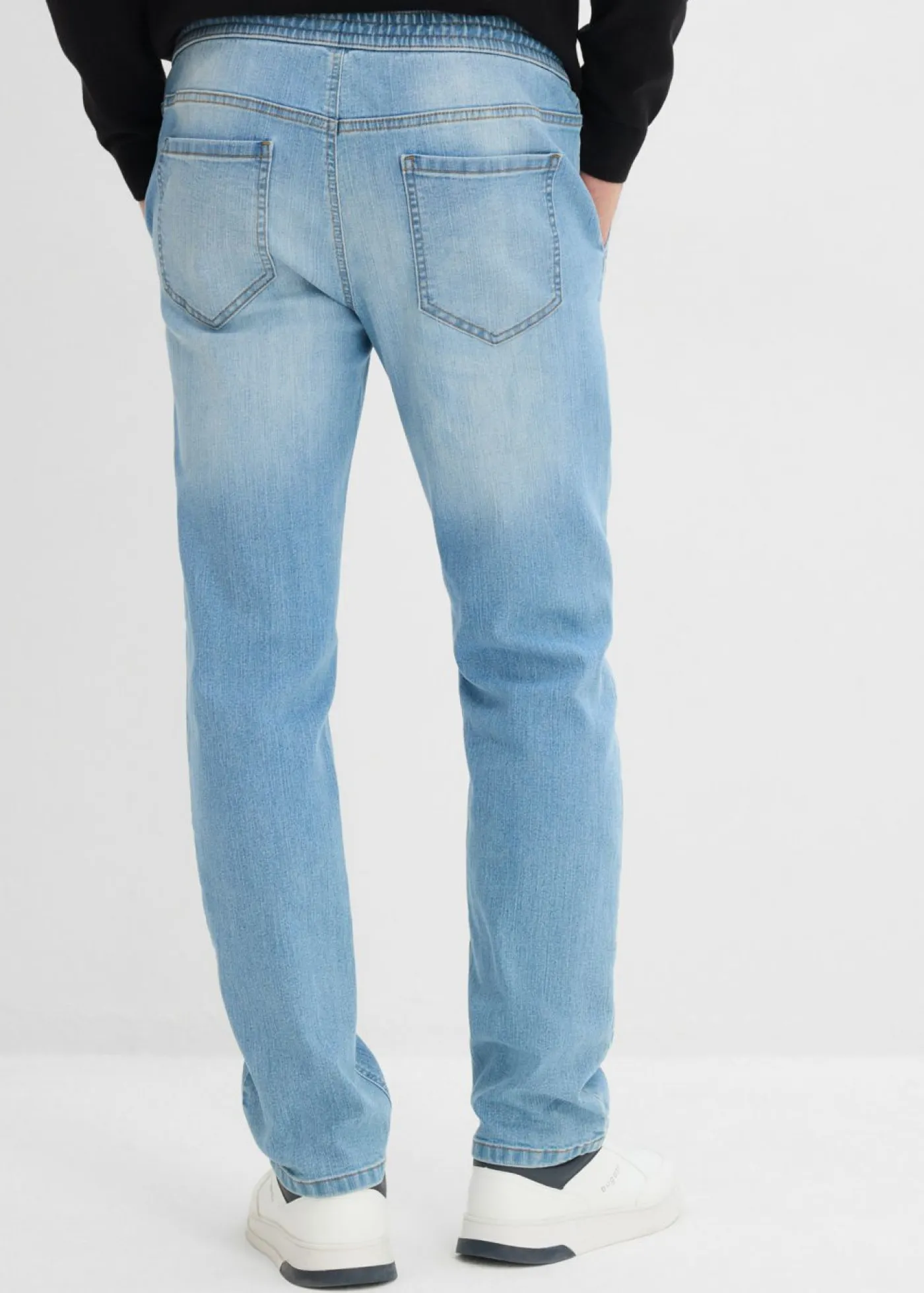 bonprix bonprix Vaqueros>Vaqueros sin cierre con corte regular, cinturilla elástica y forma recta Denim claro