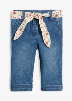 bonprix bonprix Pantalones>Vaqueros sin cierre con cinturón Azul piedra