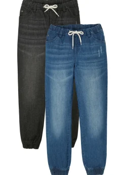 Niños bonprix bonprix Vaqueros sin cierre de algodón con corte regular (2 unidades)