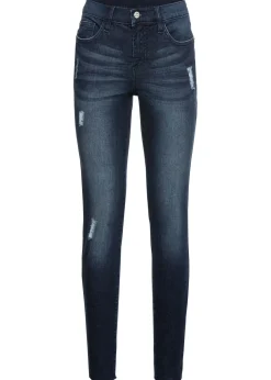 bonprix bonprix Vaqueros>Vaqueros skinny, mid waist, cropped denim oscuro