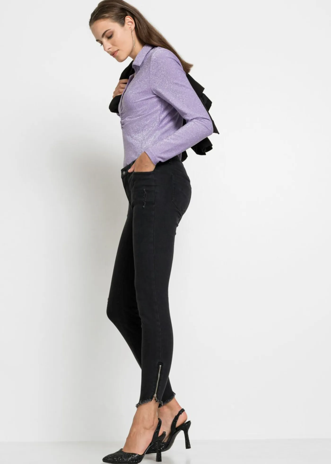 Mujer bonprix bonprix Vaqueros skinny, mid waist, elásticos