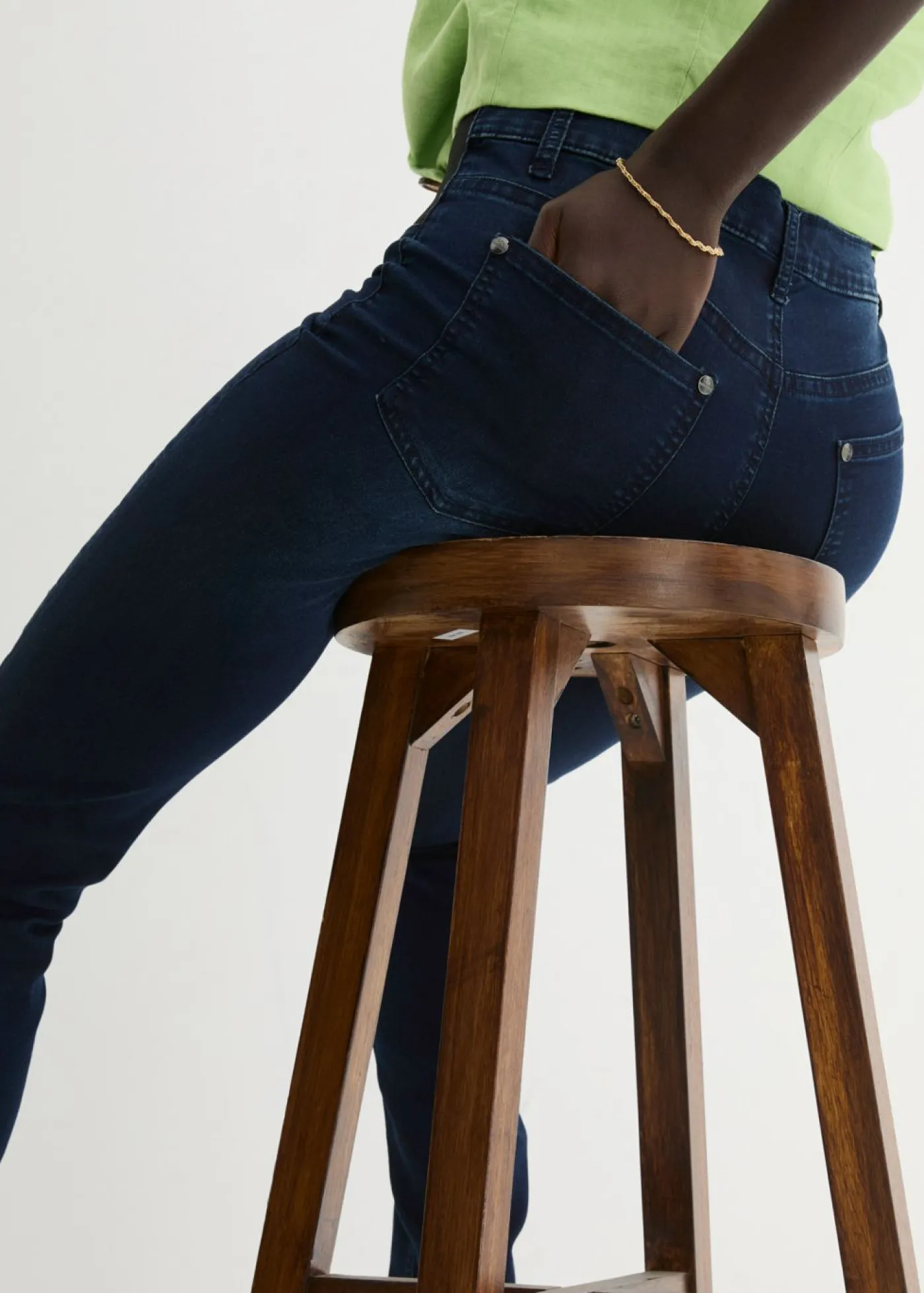 bonprix bonprix Vaqueros|Tallas Pequeñas>Vaqueros skinny, mid waist, elásticos Azul oscuro denim