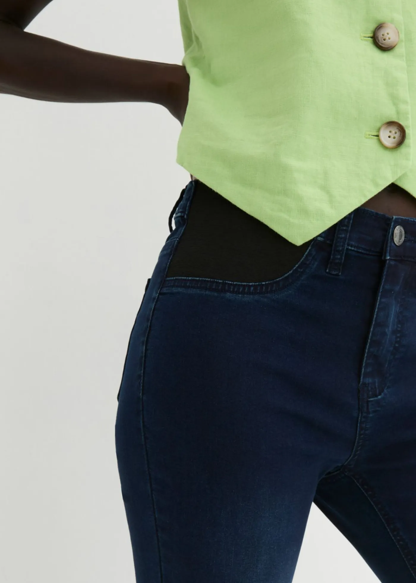 bonprix bonprix Vaqueros|Tallas Pequeñas>Vaqueros skinny, mid waist, elásticos Azul oscuro denim