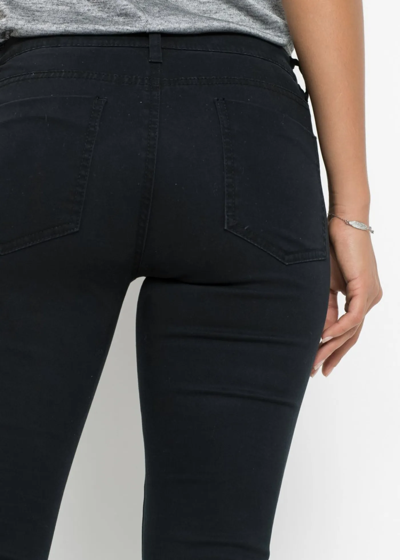 bonprix bonprix Vaqueros>Vaqueros skinny, mid waist, cropped Negro