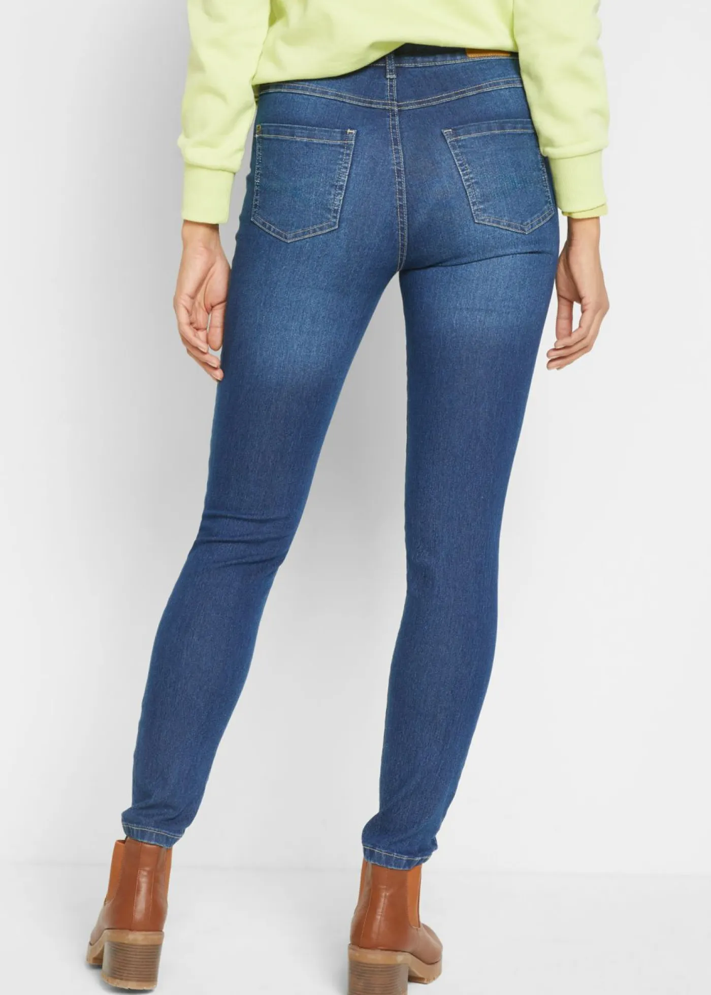 bonprix bonprix Vaqueros>Vaqueros skinny, mid waist, elásticos Azul piedra usado