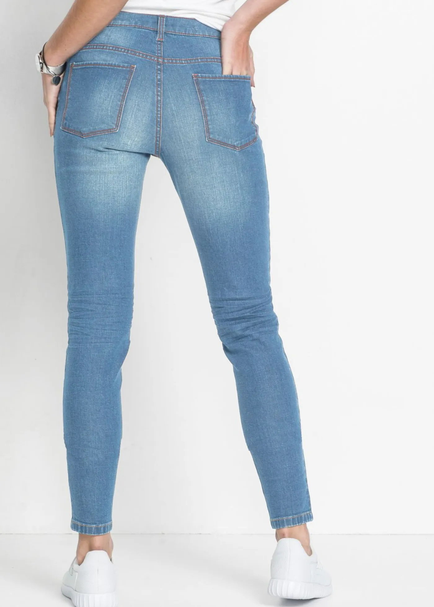 bonprix bonprix Vaqueros>Vaqueros skinny, mid waist, cropped Denim claro