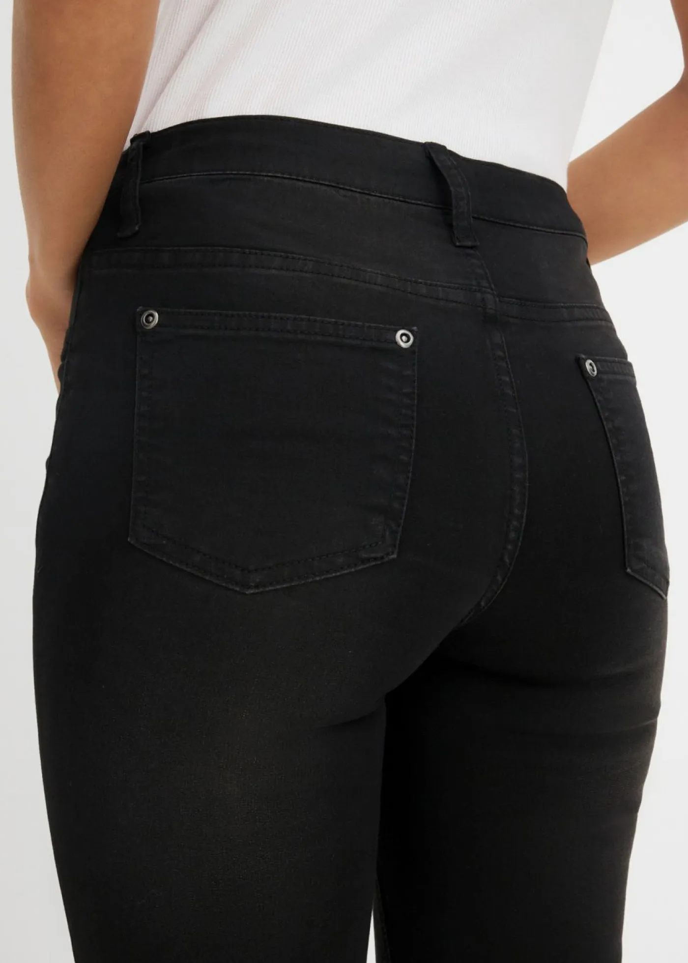 bonprix bonprix Tallas Pequeñas>Vaqueros skinny, mid waist, elásticos Negro denim