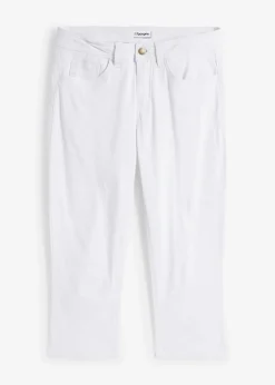 bonprix bonprix Vaqueros>Vaqueros slim fit, talle medio, cropped Sarga blanca