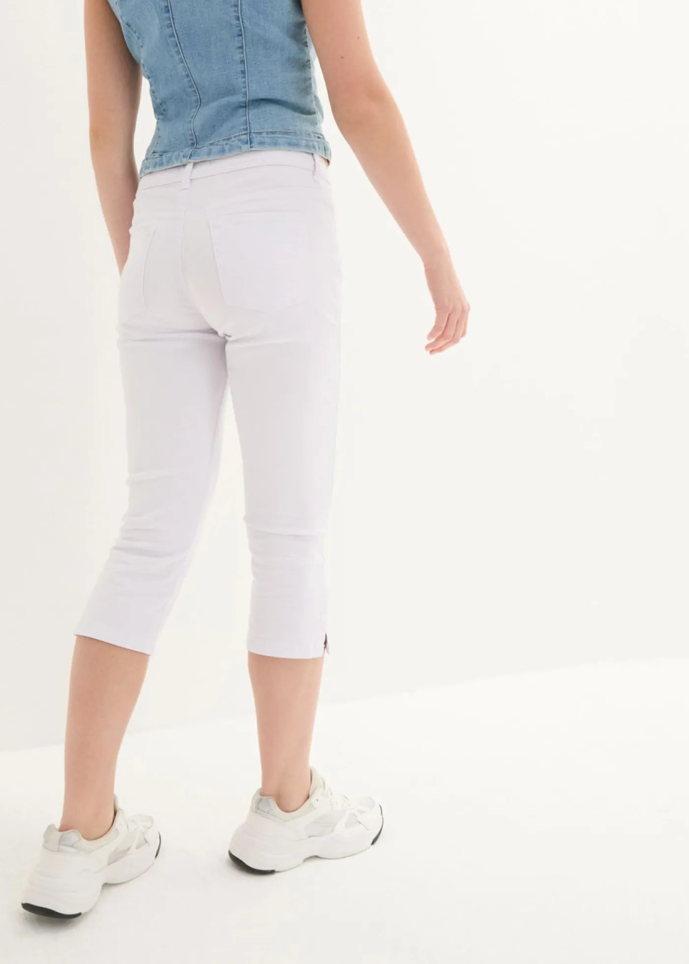 bonprix bonprix Vaqueros>Vaqueros slim fit, talle medio, cropped Sarga blanca