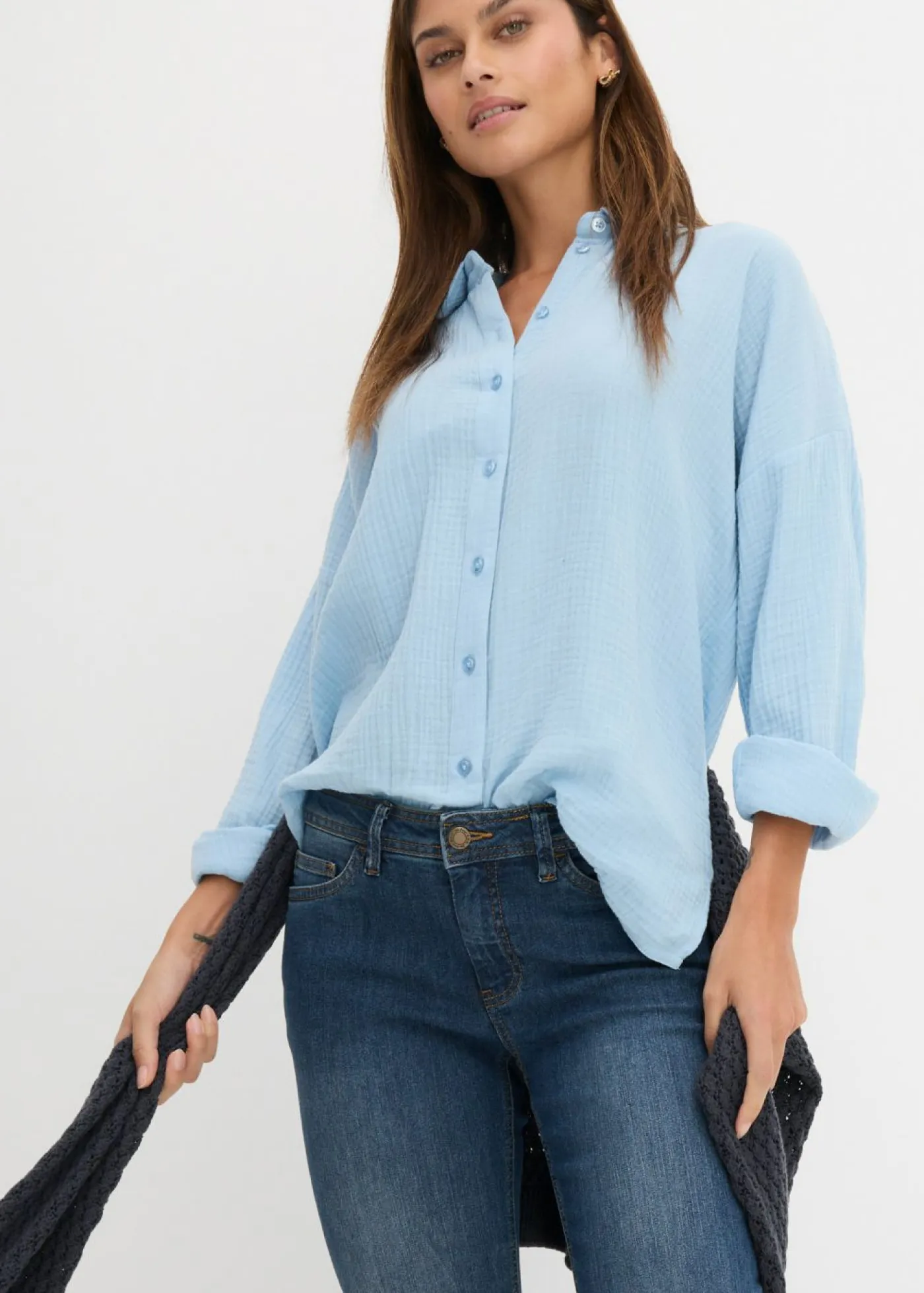 Mujer bonprix bonprix Vaqueros slim fit, talle medio, cropped