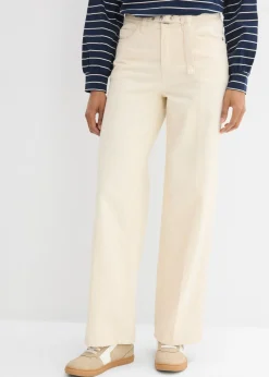 bonprix bonprix Vaqueros|Tallas Pequeñas>Vaqueros straight, loose, mid waist, de algodón Sin teñir