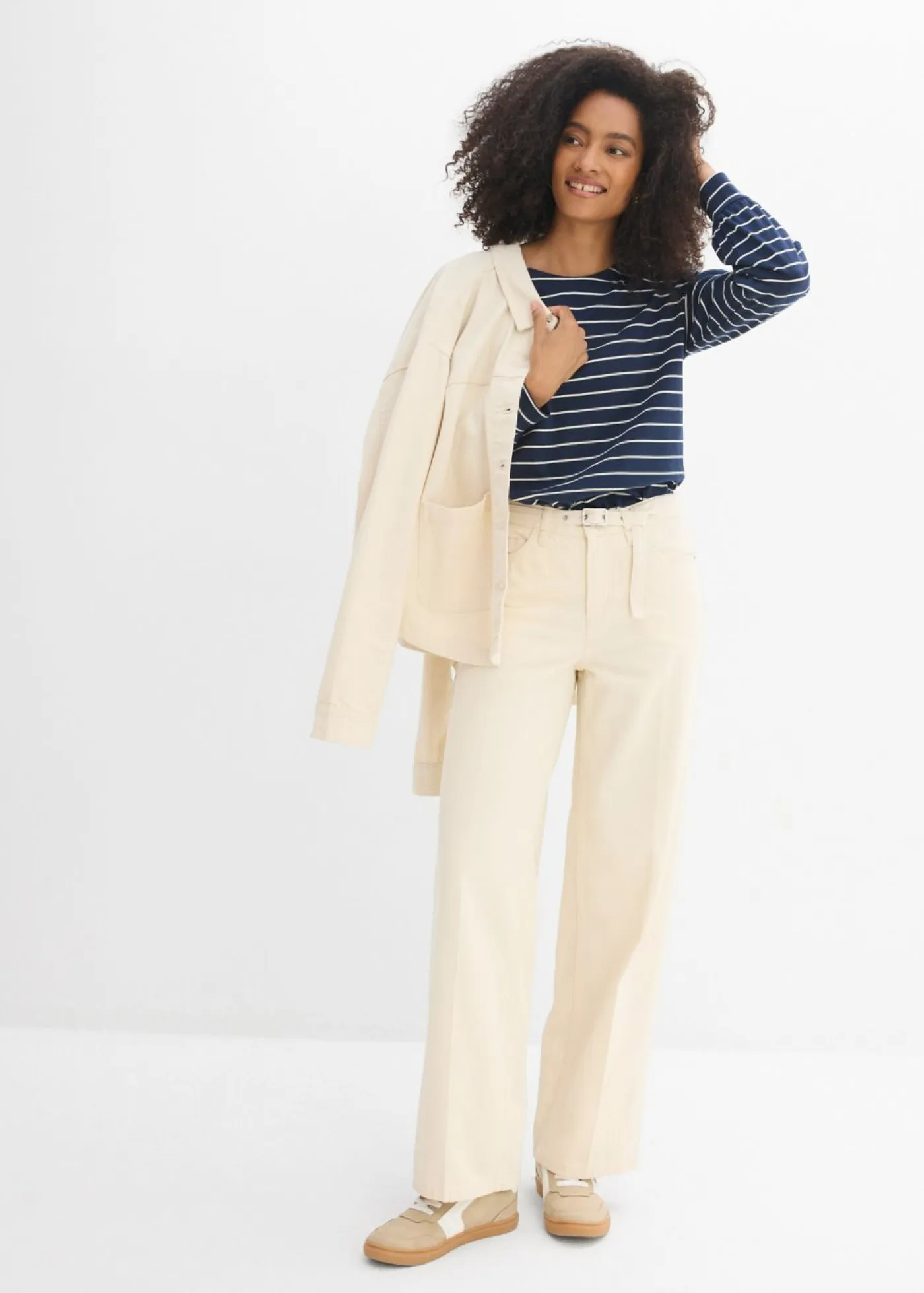 bonprix bonprix Vaqueros|Tallas Pequeñas>Vaqueros straight, loose, mid waist, de algodón Sin teñir