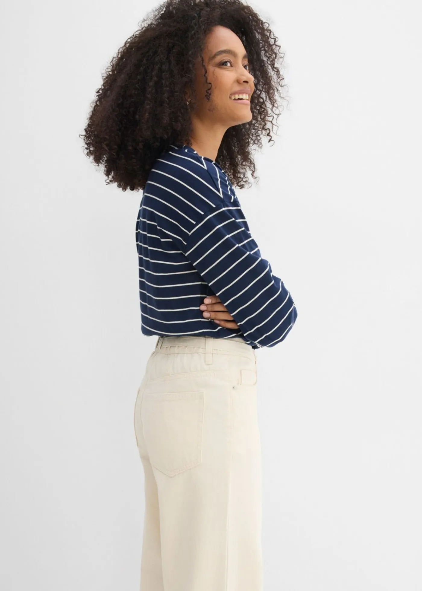 bonprix bonprix Vaqueros|Tallas Pequeñas>Vaqueros straight, loose, mid waist, de algodón Sin teñir