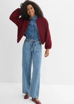 Mujer bonprix bonprix Vaqueros straight, loose, mid waist, de algodón