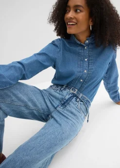 Mujer bonprix bonprix Vaqueros straight, loose, mid waist, de algodón