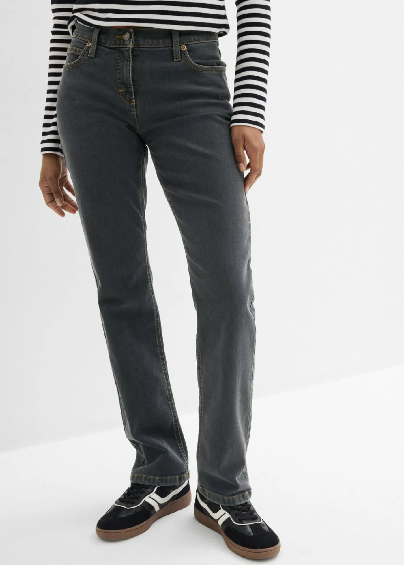 Mujer bonprix bonprix Vaqueros straight, mid waist, elásticos