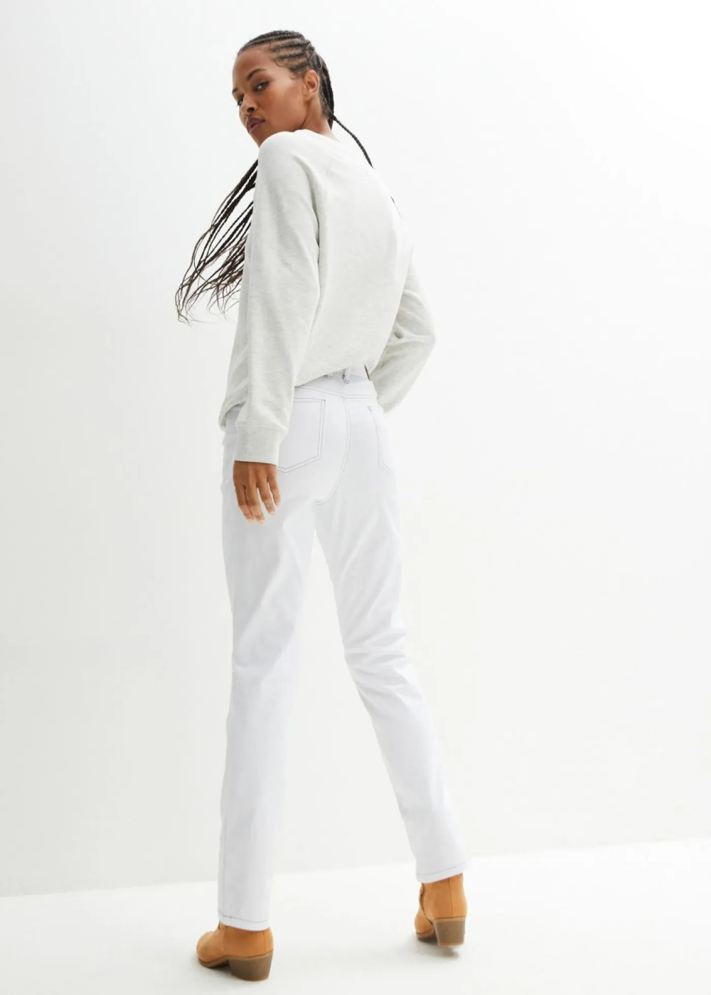 Mujer bonprix bonprix Vaqueros straight, mid waist, elásticos