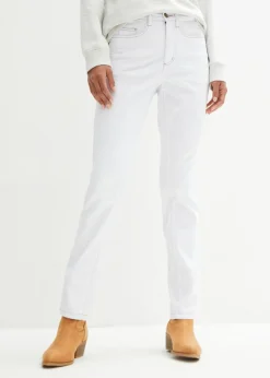 bonprix bonprix Tallas Pequeñas>Vaqueros straight, mid waist, elásticos Sarga blanca