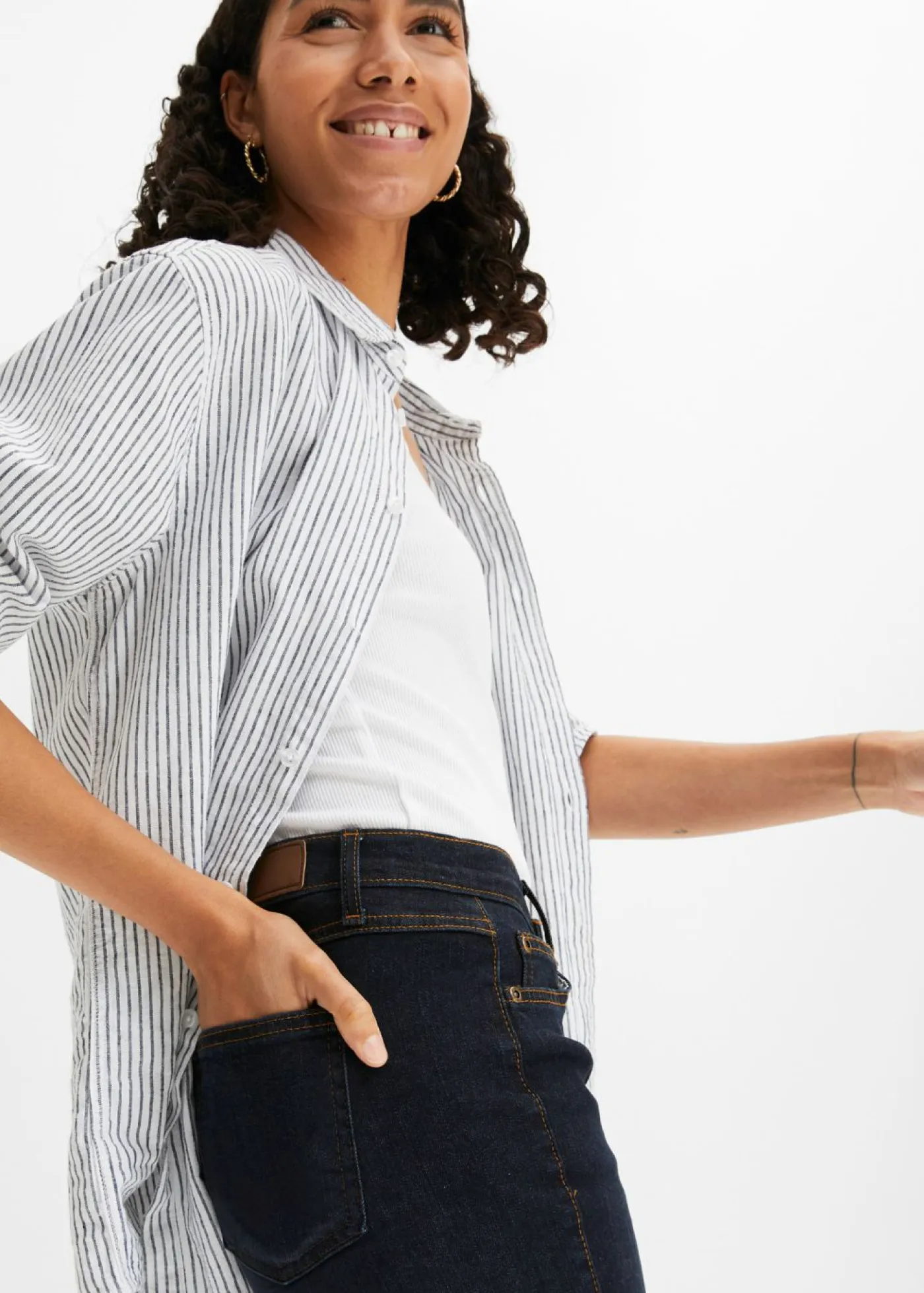 Mujer bonprix bonprix Vaqueros straight, mid waist, elásticos