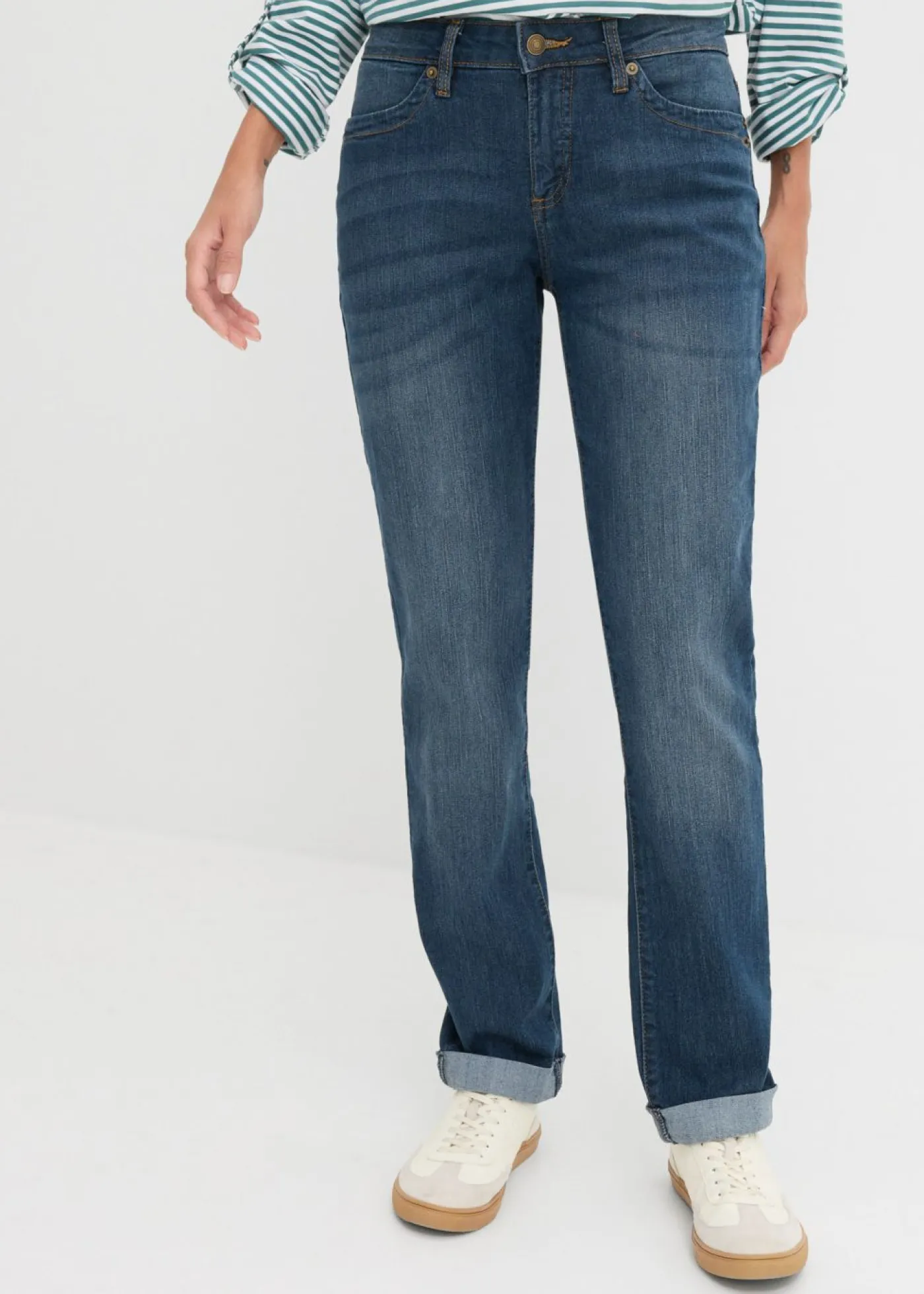 Mujer bonprix bonprix Vaqueros straight, mid waist, elásticos