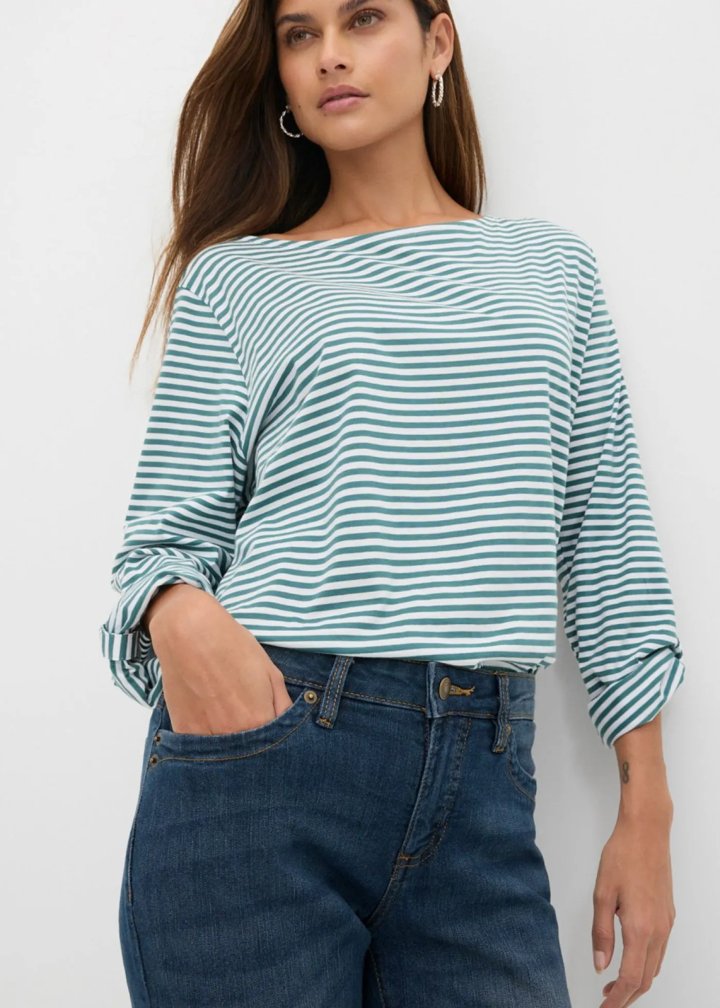 Mujer bonprix bonprix Vaqueros straight, mid waist, elásticos