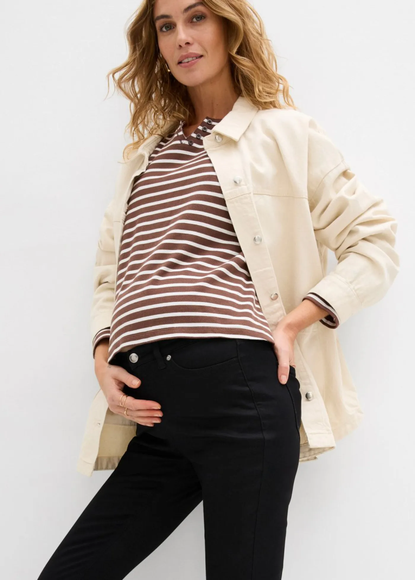 Mujer bonprix bonprix Vaqueros superelásticos premamá 2 en 1 con corte slim para durante y después del embarazo