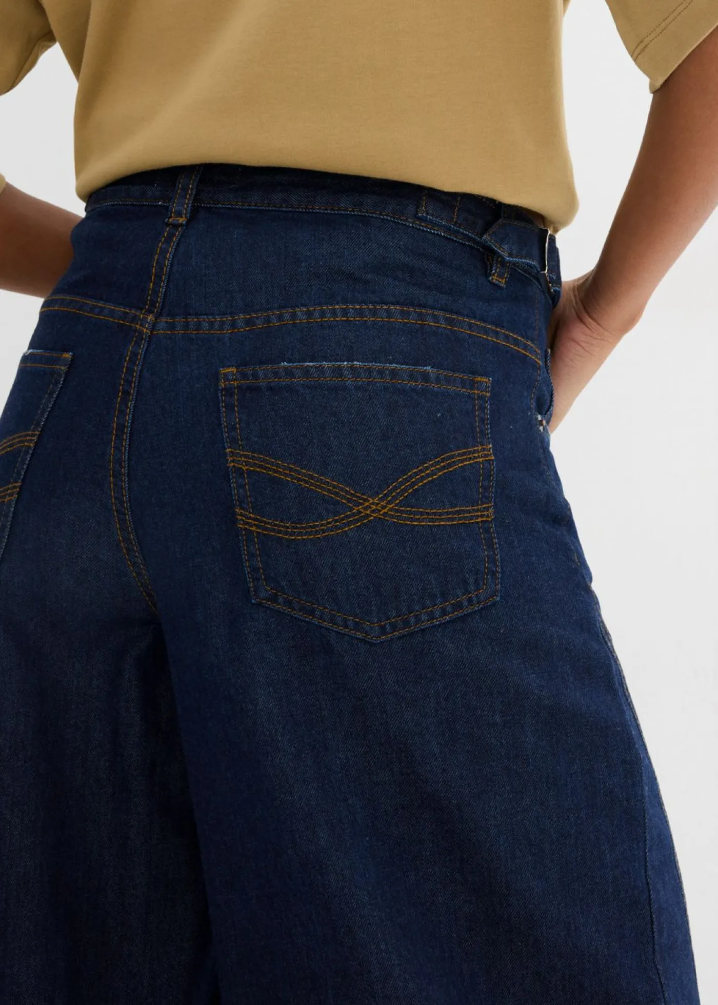 bonprix bonprix Vaqueros>Vaqueros tipo balloon con talle medio Denim azul almirante sin lavar