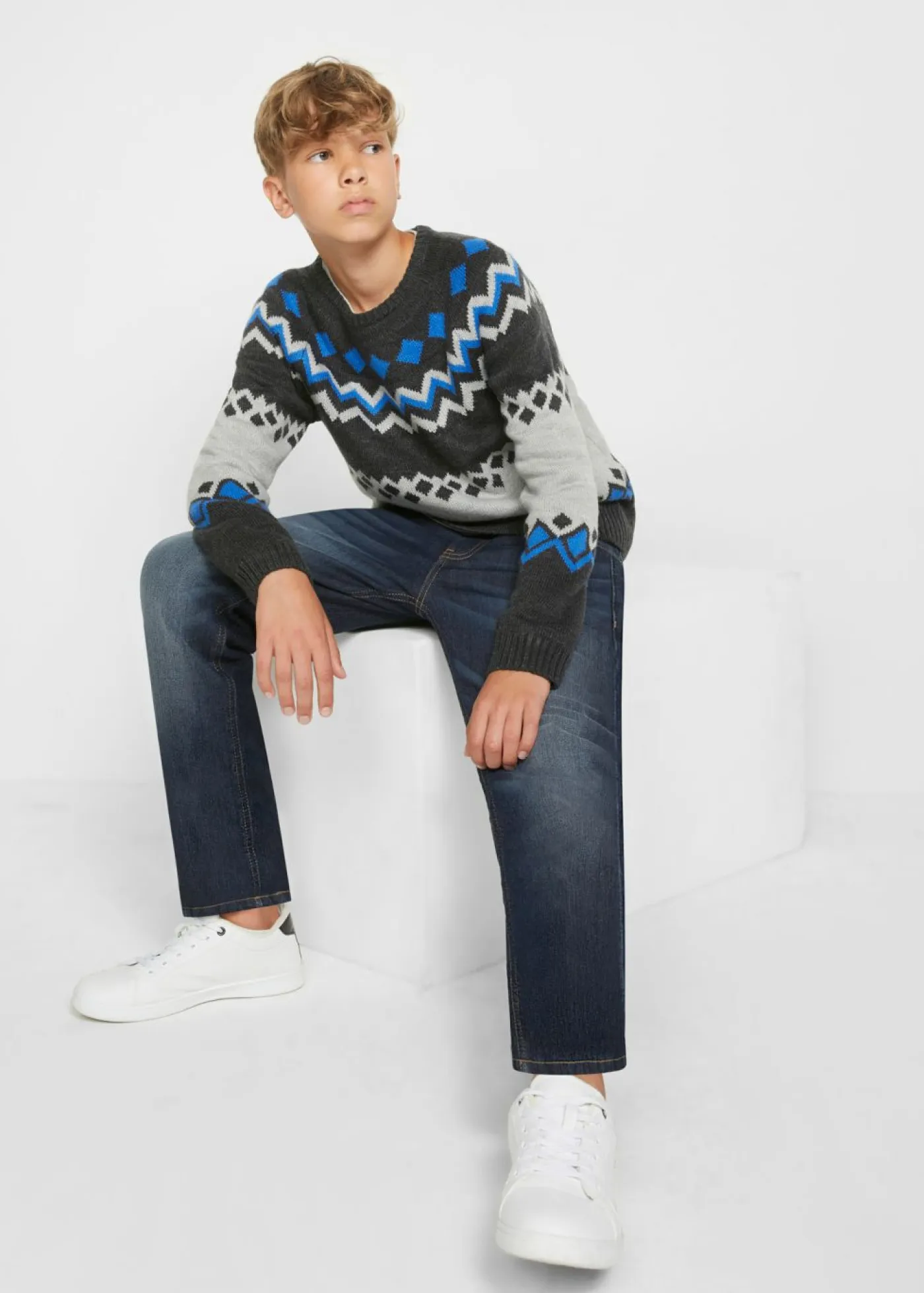 bonprix bonprix Ropa 9 A 16 Años·Jeans|Ropa 9 A 16 Años·Chaquetas Y Ropa Outdoor>Vaqueros térmicos con forro polar y corte recto denim oscuro