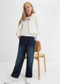 Niños bonprix bonprix Vaqueros térmicos con perneras anchas, forro de punto y talle medio